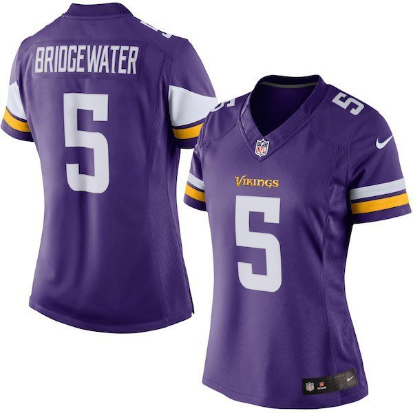Women's Minnesota Vikings 5# Teddy Bridgewater Purple Stitched Jersey