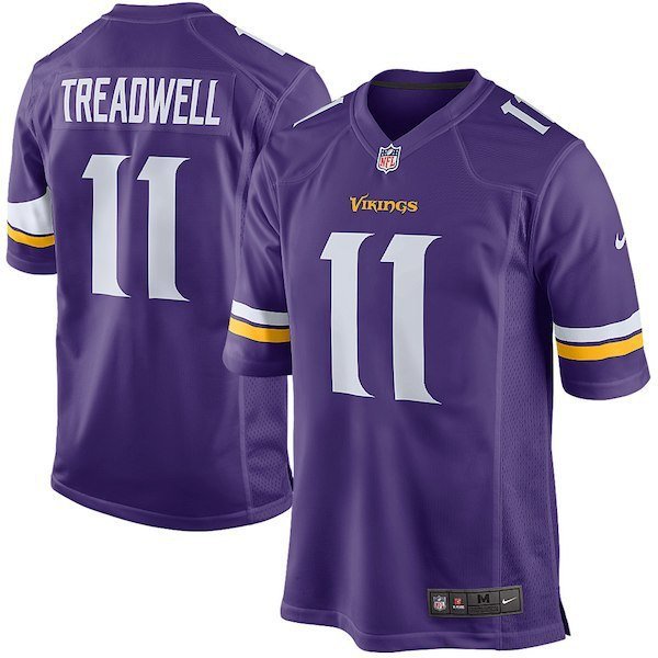 Men's Minnesota Vikings 11# Laquon Treadwell Game Purple Stitched Jersey