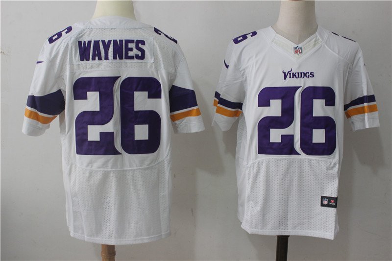 Men's Minnesota Vikings 26# Trae Waynes Elite White Stitched Jersey