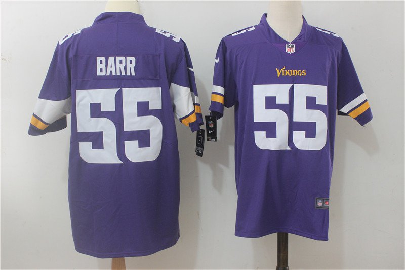 Men's Minnesota Vikings 55# Anthony Barr Limited Purple Stitched Jersey