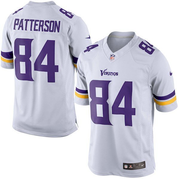 Men's Minnesota Vikings 84# Cordarrelle Patterson Game White Stitched Jersey