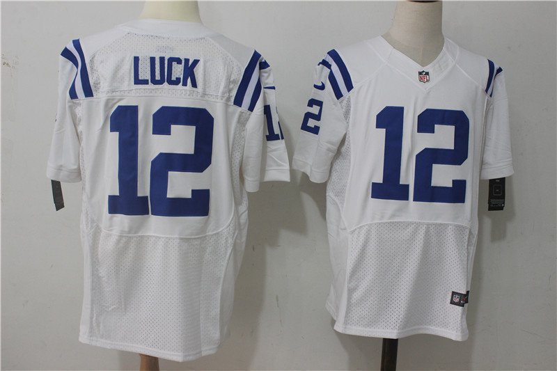 Indianapolis Colts 12# Andrew Luck Elite White Stitched Jersey