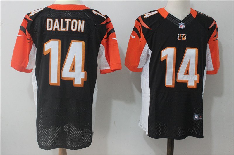 Men's Cincinnati Bengals 14# Andy Dalton Elite Black Stitched Jersey