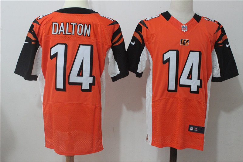 Men's Cincinnati Bengals 14# Andy Dalton Elite Orange Stitched Jersey
