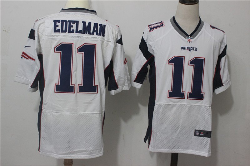 Men's Patriots 11# Julian Edelman Elite White Stitched Jersey
