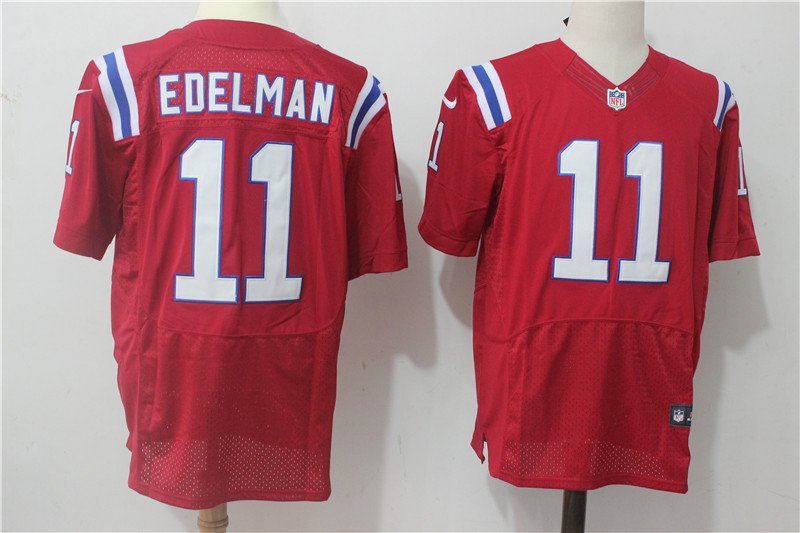 Men's Patriots 11# Julian Edelman Elite Red Stitched Jersey