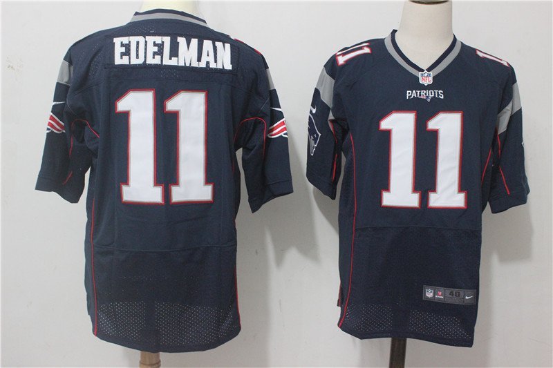 Men's Patriots 11# Julian Edelman Elite Navy Blue Stitched Jersey