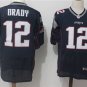 Men's Patriots 12# Tom Brady Elite Navy Blue Stitched Jersey