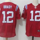 Men's Patriots 12# Tom Brady Elite Red Stitched Jersey