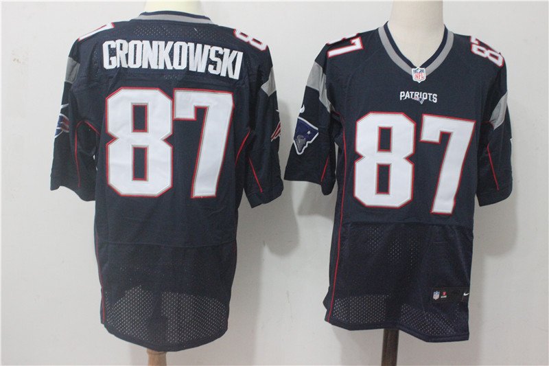 Men's Patriots 87# Rob Gronkowski Elite Navy Stitched Jersey