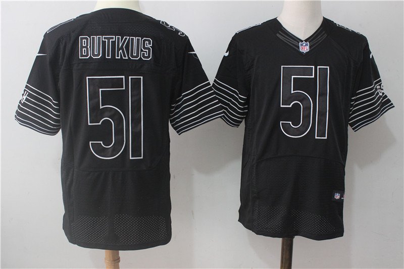 Men's Chicago Bears 51# Dick Butkus Elite Black Stitched Jersey