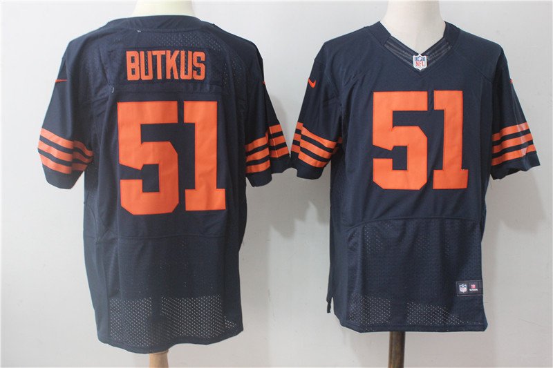 Men's Chicago Bears 51# Dick Butkus Elite Navy Stitched Jersey