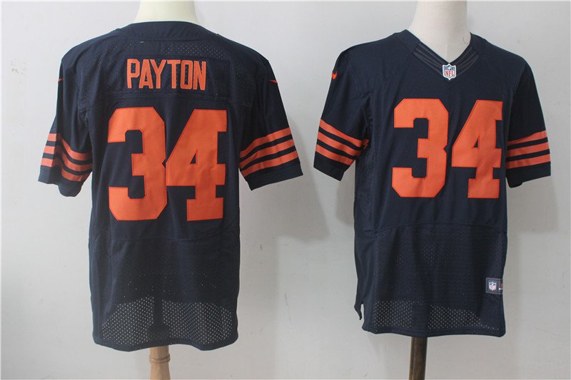 Men's Chicago Bears 34# Walter Payton Elite Navy Stitched Jersey