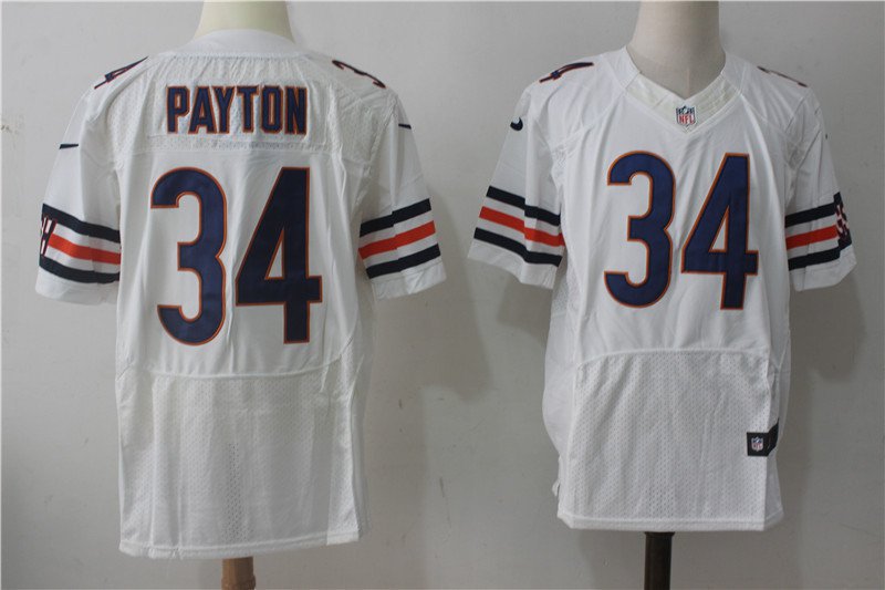 Men's Chicago Bears 34# Walter Payton Elite White Stitched Jersey