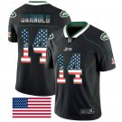 Men's York Jets 14# Sam Darnold Black shadow USA Flag Stitched Jersey