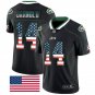 Men's York Jets 14# Sam Darnold Black shadow USA Flag Stitched Jersey