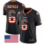 Men's Cleveland Browns 6# Baker Mayfield Black shadow USA Flag Stitched Jersey