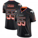 Men's Denver Broncos 55# Bradley Chubb Black shadow USA Flag Stitched Jersey