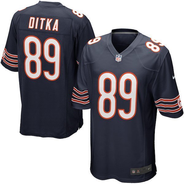 Men's Chicago Bears 89# Mike Ditka Game Navy Blue Stitched Jersey