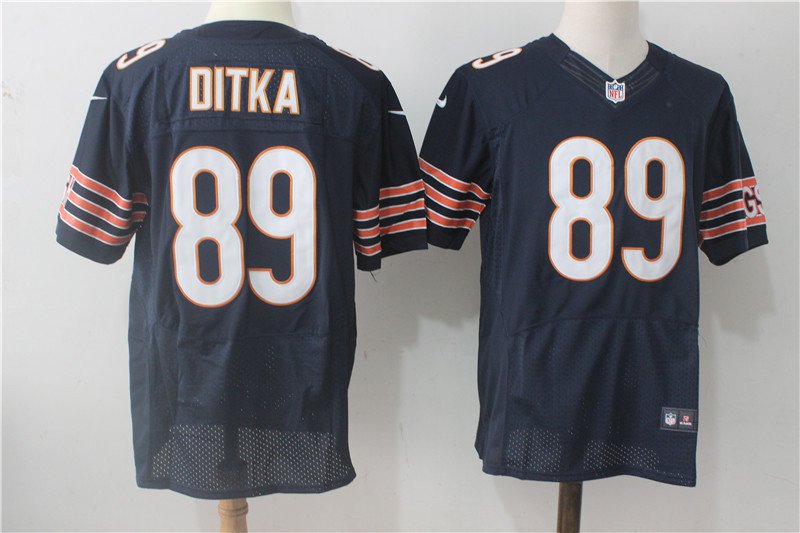 Men's Chicago Bears 89# Mike Ditka Elite Navy Blue Stitched Jersey