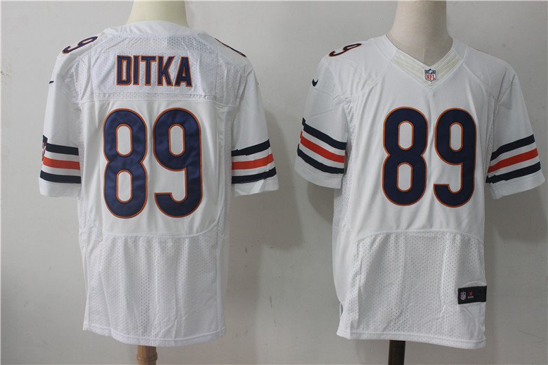Men's Chicago Bears 89# Mike Ditka Elite White Stitched Jersey