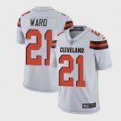 Men's Cleveland Browns 21# Denzel Ward Limited White Stitched Jersey