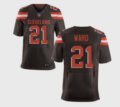 Men's Cleveland Browns 21# Denzel Ward Elite Brown Stitched Jersey