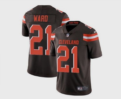 Men's Cleveland Browns 21# Denzel Ward Limited Brown Stitched Jersey