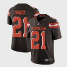 Men's Cleveland Browns 21# Denzel Ward Limited Brown Stitched Jersey
