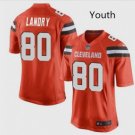 Youth Cleveland Browns 80# Jarvis Landry Game Orange Stitched Jersey