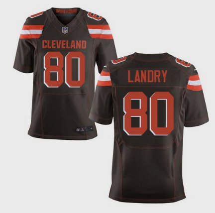 Men's Cleveland Browns 80# Jarvis Landry Elite Brown Stitched Jersey