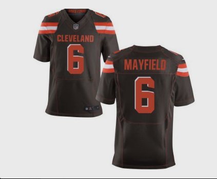 Men's Cleveland Browns #6 Baker Mayfield Elite Brown Stitched Jersey