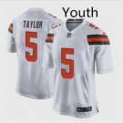 Youth Cleveland Browns #5 Tyrod Taylor Game White Stitched Jersey