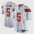 Men's Cleveland Browns #5 Tyrod Taylor Game White Stitched Jersey