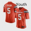 Youth Cleveland Browns #5 Tyrod Taylor Orange Stitched Jersey