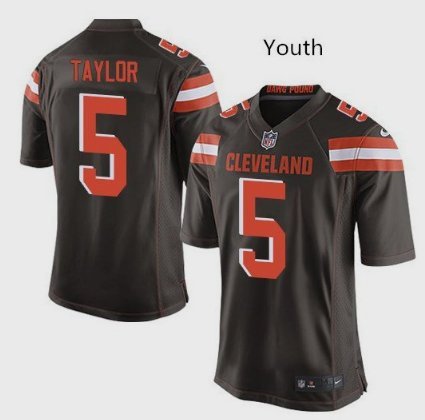 Youth Cleveland Browns #5 Tyrod Taylor Brown Stitched Jersey