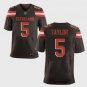 Men's Cleveland Browns #5 Tyrod Taylor Elite Brown Stitched Jersey