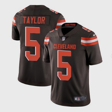Men's Cleveland Browns #5 Tyrod Taylor Limited Brown Stitched Jersey