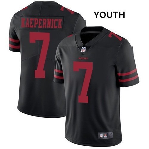 Youth San Francisco 49ers #7 Colin Kaepernick Black Stitched Jersey