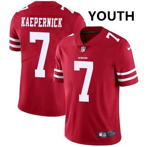 Youth San Francisco 49ers #7 Colin Kaepernick Red Stitched Jersey