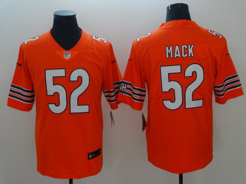 Men's Chicago Bears 52# Khalil Mack Limited Orange Stitched Jersey
