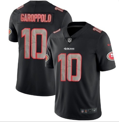 Men's San Francisco 49ers #10 Jimmy Garoppolo Limited Black Stitched Jersey