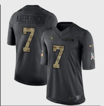 Men's San Francisco 49ers #7 Colin Kaepernick Olive Camo Stitched Jersey