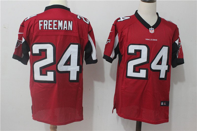 Men's Atlanta Falcons 24# Devonta Freeman Elite Red Stitched Jersey