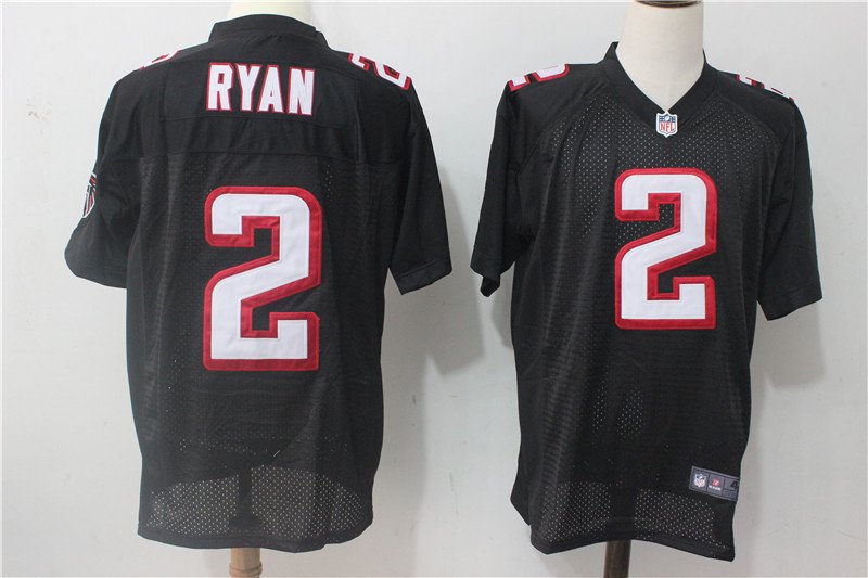 New Men's Atlanta Falcons 2# Matt Ryan Elite Black Stitched Jersey