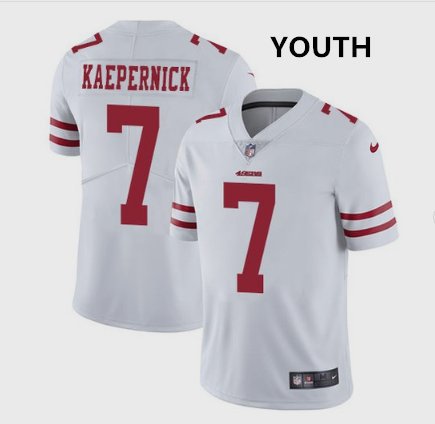 Youth San Francisco 49ers #7 Colin Kaepernick White Stitched Jersey