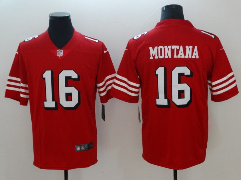 Youth San Francisco 49ers 16# Joe Montana Limited Red Stitched Jersey
