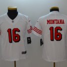 Youth San Francisco 49ers 16# Joe Montana Limited White Stitched Jersey