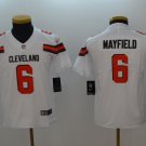 Youth Cleveland Browns 6# Baker Mayfield Limited White Stitched Jersey