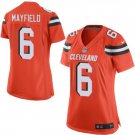 Women's Cleveland Browns 6# Baker Mayfield Limited Orange Stitched Jersey